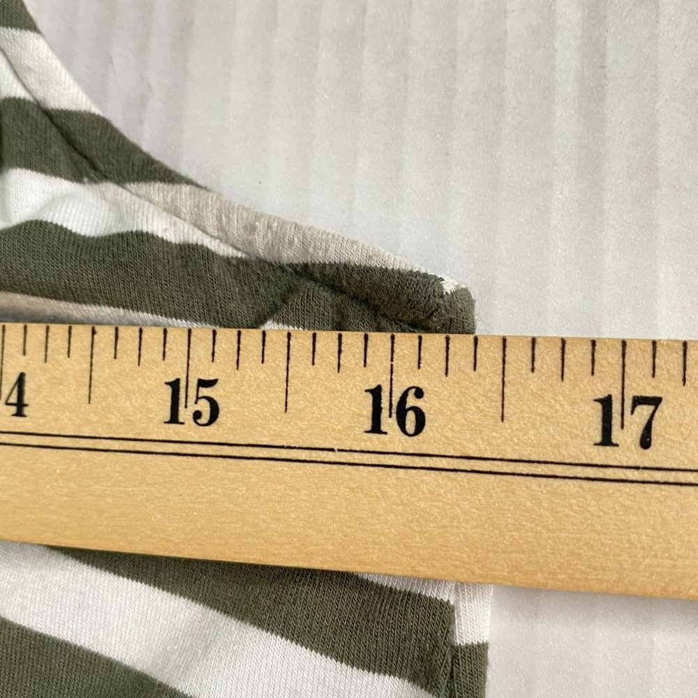 Time and Tru Women’s Striped Tank Dress S 4-6 Green White Knit Casual Midi Boho - Picture 6 of 7
